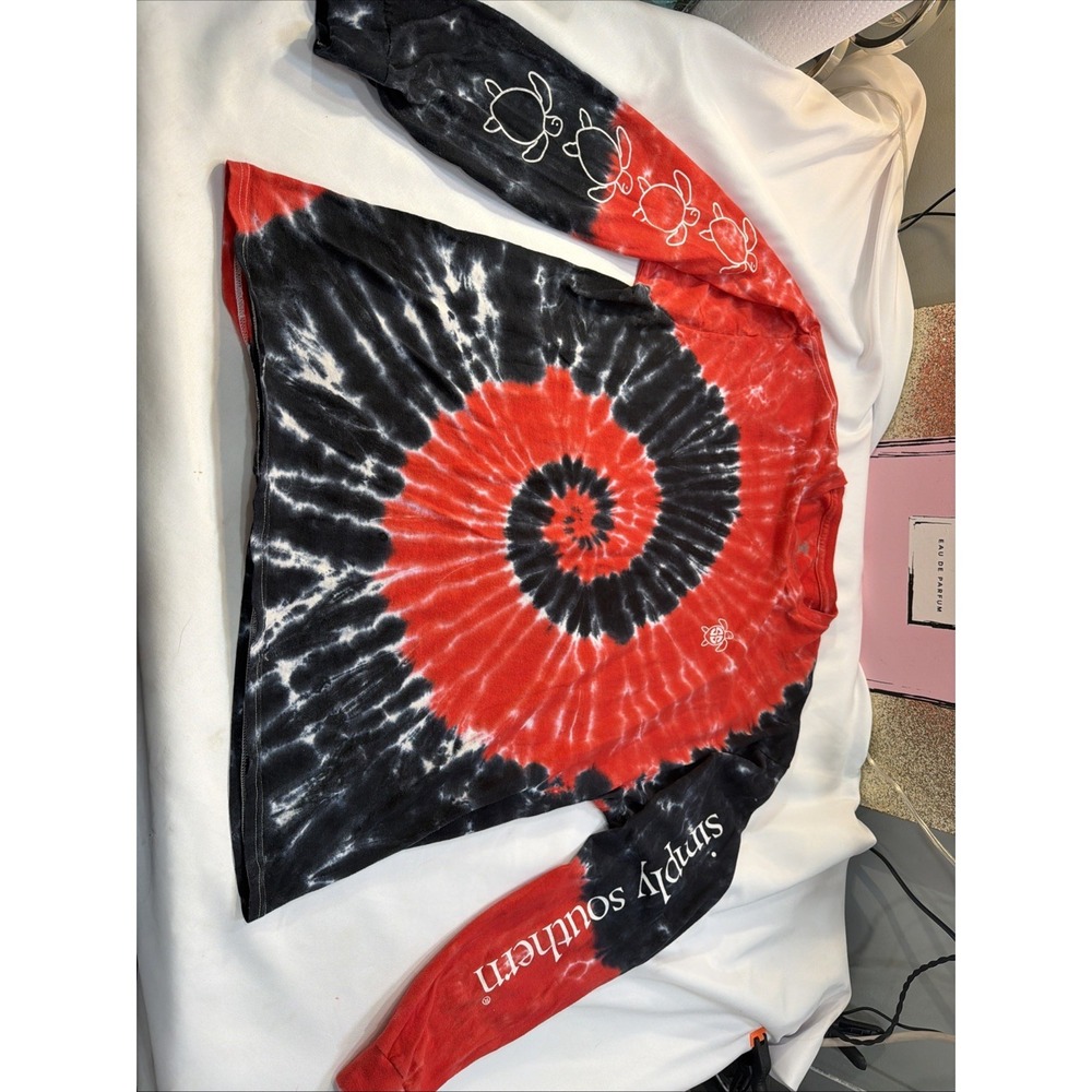 Simply Southern Long Sleeve Red Blue Tie Dye  Shirt Youth Xl Patriotic Tween 548